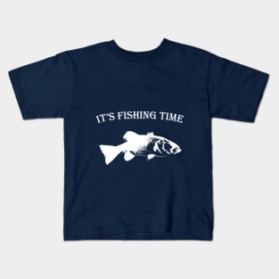 It's fishing time, Bass picture Kids T-Shirt